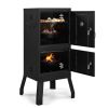 Outdoor Smoker with Double Doors, 2 Detachable Grill Netting Smoking Racks, Charcoal Pan & Water Pan, 4 Air Vents, Thermometer