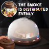 Cocktail Smoker Kit with LED Wooden Base and Glass Dome 7.8x4.7 inch Premium Quality Wood Wooden Bar Smoker for Cocktails with Wood Chips Old Fashione