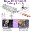 Rolling Grill Basket, Grill Baskets for Outdoor Grill, REMOVABLE HANDLE, Anti-Scorch Stainless Steel BBQ Net Tube for Meat, Shrimp, Vegetables
