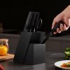 Kitchen Knife Set with Block and Sharpener, 15 Piece German High Carbon Stainless Steel Knife Set, Kitchen Cutlery with PP Ergonomic Handle