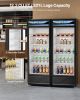 Commercial Merchandiser Refrigerator 12.2 CU.FT Glass Door Display Refrigerator