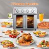 PlumChef 29.5 QT French Door Air Fryer Convection Toaster Oven, Extra Large 6 Slices, 1700W, Multifunction Oven for Air Fryer, Toast, Grill, Defrost