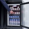 43-Inch 6-Burner 85000 BTU Deluxe Stainless Steel Gas Outdoor Kitchen Bar Barbecue Island Grill + Wine Cooler Compact Refrigerator + Rotisserie kit +