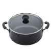 Easy Clean 12 Pcs Nonstick Cookware Set with Cooking Tools, Dishwasher Safe, Black
