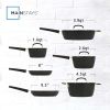 Striped 10 Pcs Nonstick Ceramic Cookware Set Black