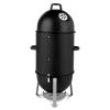 Vertical Steel Charcoal Smoker, Heavy Duty Three Layer Round BBQ Grill Smokey Mountain Cooker for Outdoor Cooking, Black(SAME AS 60608693)