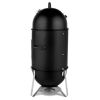Vertical Steel Charcoal Smoker, Heavy Duty Three Layer Round BBQ Grill Smokey Mountain Cooker for Outdoor Cooking, Black