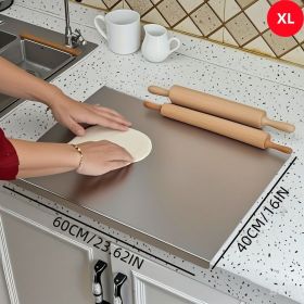 Stainless Steel Cutting Board with Lip for Kitchen Chopping Boards for Countertop Large Metal Cutting Board over Sink Suitable for Meat Fruits Vegetab (size: 40CM*60CM)