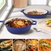 Enamel cast iron soup pot with handle, suitable for ceramic, gas, induction cooker or barbecue grill