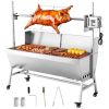 Rotisserie Grill, 38W BBQ Outdoor Pig & Lamb Spit Roaster, Charcoal Spit Roaster with 132 LBS Capacity, Wheels & 4-Level Height