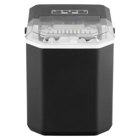 Countertop Ice Maker, 9 Cubes Ready in 6 Mins, 26lbs in 24Hrs, Self-Cleaning Portable Ice Maker with Ice Scoop and Basket (Appearance: Black Plastic, Ice Making Capacity: 26 lbs/day)