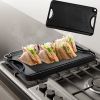 Rectangular BBQ Pan Cast Iron Reversible Grill Griddle