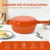 Enamel cast iron soup pot with handle, suitable for ceramic, gas, induction cooker or barbecue grill