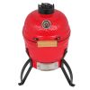 13in Round Ceramic Charcoal Grill Orange