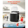 Countertop Ice Maker, 9 Cubes Ready in 6 Mins, 26lbs in 24Hrs, Self-Cleaning Portable Ice Maker with Ice Scoop and Basket