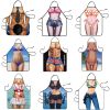 1pc Funny Muscle Man Kitchen Apron Sexy Women Cooking Pinafore Home Cleaning Tool