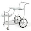 3-Tier Home Bar Serving Cart on Wheels with Mirrored Shelves